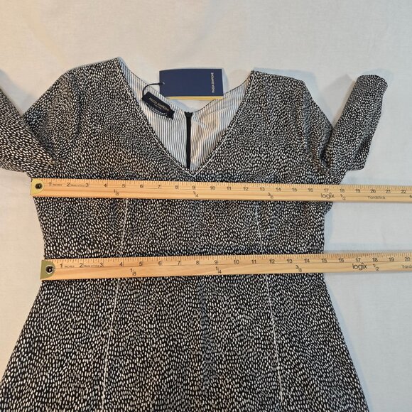 PIAZZA SEMPIONE Black/White Printed Dress Size Italian 44 US 8 Made Italy! NEW! - Picture 14 of 16